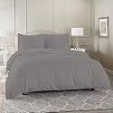 High Thread Count Premium Egyptian Cotton 1000 TC Queen Size 1 Piece Duvet Cover Elegant Light Grey Solid Color Duvet Cover
