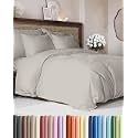 Duvet Cover Oversized King - 3 Piece with Zipper Closure - Light Grey