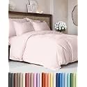 Duvet Cover Oversized Queen - 3 Piece w/ Zipper Closure - Lavender Pink