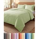 Duvet Cover Super King - 3 Piece with Zipper Closure - Light Sage Green