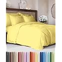Duvet Cover Super King Size - 3 Piece with Zipper Closure - Yellow