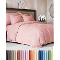Duvet Cover Super Queen Size - 3 Piece with Zipper Closure - Baby Pink
