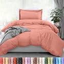 Duvet Cover Twin/Twin XL, 2 PC Cotton Like Polyester, Blush Pink