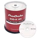 DVD-R 4.7GB 16X Logo Top Blank Media | 100-Pack Cake Box Spindle | Blank DVDs for Burning Video, Bulk Discs for Data Storage