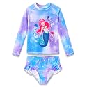Dvenki Toddler Girls Long Sleeve Rashguard Swimsuit Zipper Sizes 2T-10