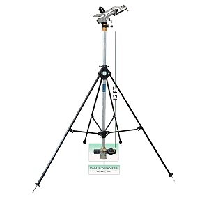 dvi 12534 inch brass amp aluminium raingun set with pipe connector 12ft isi riser pipe amp 4 leg height adjustable isi ms stand kp type sprinkler adapter set 90mm 334 inch
