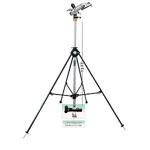 dvi 12534 inch brass amp aluminium raingun set with pipe connector 12ft isi riser pipe amp 4 leg height adjustable isi ms stand j type sprinkler adapter set 75mm 2534 inch