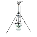 DVI 1.25" inch Brass & Aluminium raingun Set with Pipe Connector, 12ft ISI Riser Pipe & 4 Leg Height Adjustable ISI MS Stand (KP Type Sprinkler Adapter Set, 75MM (2.5" INCH))
