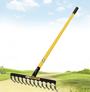 dvi premium heavy duty 12-teeth metal garden rake for quick clean up of lawn  yard leaf rake