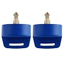 DVPARTS 2X Ignition Switch Key Cover Compatible with Polaris General Ranger Sportsman Quad RZR 570 800 900 XP1000 Yamaha G9 G14 G16 G22 G29 Golf Cart Key (Blue)