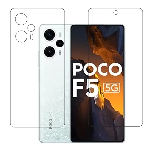 dvtech front and back screen protector compatible with xiaomi poco f5  flexible tempered screen guard  flexible