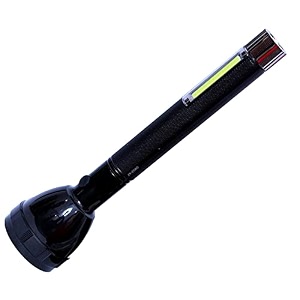 dwarakesh enterprises 2400mah rechargeable flash emergency light with 4 modes 18650 lithium battery torch with 3w cob  5w torch