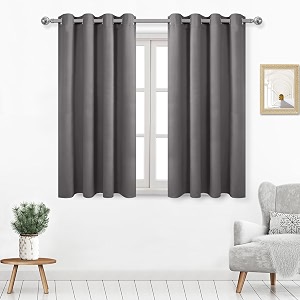 DWCN Dark Grey Room Darkening Blackout Curtains