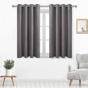 DWCN Dark Grey Room Darkening Blackout Curtains