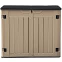 DWVO 35 Cuft Outdoor Horizontal Storage, Waterproof Resin Storage Shed