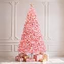 DWVO 6ft Pre-lit Pink Christmas Tree with 250 Warm White Lights
