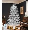 DWVO 6FT White Birch Christmas Tree Prelit 300LED Remote Timer Color Change