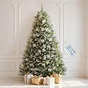 DWVO 7.5ft Prelit Frosted Green Christmas Tree with Pine Cones & Remoter