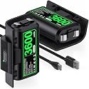 DXKK Controller Battery Pack for Xbox Series X/S, 2 Pack Rechargeable Battery for Xbox One/Elite with Controller Cover &amp; USB-C Cable