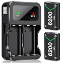 DXKK Rechargeable Battery for Xbox Series X|S Controllers – 30Hrs Playtime, 2-Pack 6200mWh, Dual Charging Station, Overheat Protection &amp; Fast Charger Battery Sets for Xbox One/Elite
