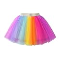 DXTON Girls Tutu Skirt Rainbow Toddler Tulle Ballet Dance Skirt for 3-10Y