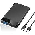 Dyazo 2.5 Inch SATA USB 3.0 HDD / SSD Portable External Hard Disk Enclosure 7 MM and 9.5 MM Tool Free , Supports UASP Max Upto 6TB (Black)
