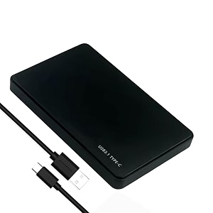 dyazo 25 inch usb 31 to type-c external hard drive enclosure  tool-free setup  supports uasp up to 6tb storage  hard drive case compatible with laptop pc tv and router black