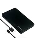 Dyazo 2.5 Inch USB 3.1 to Type-C External Hard Drive Enclosure | Tool-Free Setup | Supports UASP Up to 6TB Storage | Hard Drive Case Compatible with Laptop, PC, TV, and Router (Black)