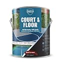 DYCO Court & Floor Anti-Slip Coating - Slip-Resistant Pavement, Cement & Concrete Paint for Pickleball, Tennis & Basketball Courts, Exceeds ADA Standards for Safety Areas (Red Currant, 1 Gallon)