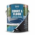 DYCO Court & Floor Anti-Slip Coating - Slip-Resistant Pavement, Cement & Concrete Paint for Pickleball, Tennis & Basketball Courts, Exceeds ADA Standards for Safety Areas (Black, 1 Gallon)