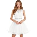 Dydsz Womens Scoop Appliques Homecoming Dress Short Cocktail Party Gown