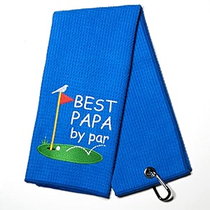 dyjybmy best papa by par golf towel with clip golf ball towel for golf course exercise golf gift for men birthday gifts for golf fan retired gifts for coworker