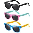 DYLB Kids Polarized Sunglasses for girls boys 3 Pack, Flexible TPEE Rubber Frame for Children Age 3-8.