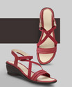 Dymo Women Heels Sandal (Maroon , 8)