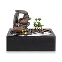 Dyna-Living Indoor Water Fountains Tabletop Water Fountain with Warm Light