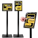 Dyna-Living Sign Stand for Display 2 Pack Sign Holder Stand 8.5 x 11 Inch, Heavy-duty Pedestal Sign Holder, Adjustable Floor Standing Signs Holders, Poster Holders Stand for A4 Advertising