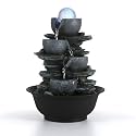 Dyna-Living Water Fountain Tabletop Waterfall Fountains Indoor with LED
