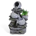 Dyna-Living Water Fountain Tabletop Waterfall Fountains Indoor with LED