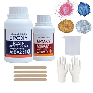 epoxy resin - 21 epoxy resin and hardener art kit crystal for art and craft home dcor projects gloves amp sticks epoxy resin art kit  ebook included  300 gm with kit