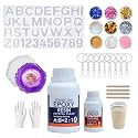 Epoxy Resin - 2:1 Epoxy Resin and Hardener Art Kit Crystal for Art and Craft Home Dcor Projects, Gloves &amp; Sticks, epoxy Resin Art kit (EPOXY Resin 225G with Alphabet Mould)
