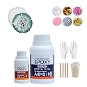 Epoxy Resin - 2:1 Epoxy Resin and Hardener Art Kit Crystal For Art and Craft Home Dcor Projects, Gloves & Sticks, epoxy resin art kit (EPOXY RESIN 150 G WITH MOULD) | Ebook Included