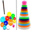 Dynamic Retail Global Stacking Rings Stacking Toys for Kids, Baby stacking Ring Toys STAK64 (Multicolor)