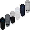 DYNAMOCKS Men's and Women's Combed Cotton Loafer Socks with Anti-Slip Silicon (Pack of 6) (Multicolour, Free Size)
