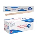Dynarex Tongue Depressors, Sterile, 5.5" Junior-Sized Length, for Mouth Checkups, Crafts, or Waxing, Made from Beige Birch Wood, Comes in Boxes of 100, 1 Case of 1000 Dynarex Tongue Depressors