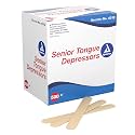 Dynarex Tongue Depressors Wood, Senior 6", Non-Sterile, with Precision Cut and Polished Smooth Edges, for Medical Uses, 1 Box of 500 Tongue Depressors