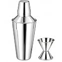 Dynore Stainless Steel 2 piece Bar Set Medium - Regular Cocktail Shaker 500ML and peg Measure 30/60 ML