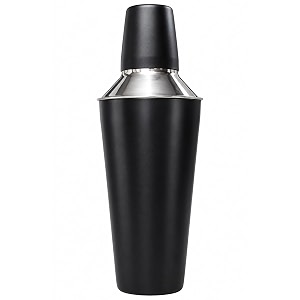 dynore stainless steel black color cocktail shaker 750 ml