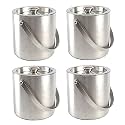 Dynore Stainless Steel Double Wall Ice Bucket 1000 ml Each- Set of 4