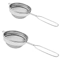 Dynore Stainless Steel Set of 2 Classic Wire Handle Tea Strainer Size 7 and 8