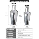 Dynore Stainless Steel Set of 2 Regular multisize Cocktail shakers- 500/750 ml